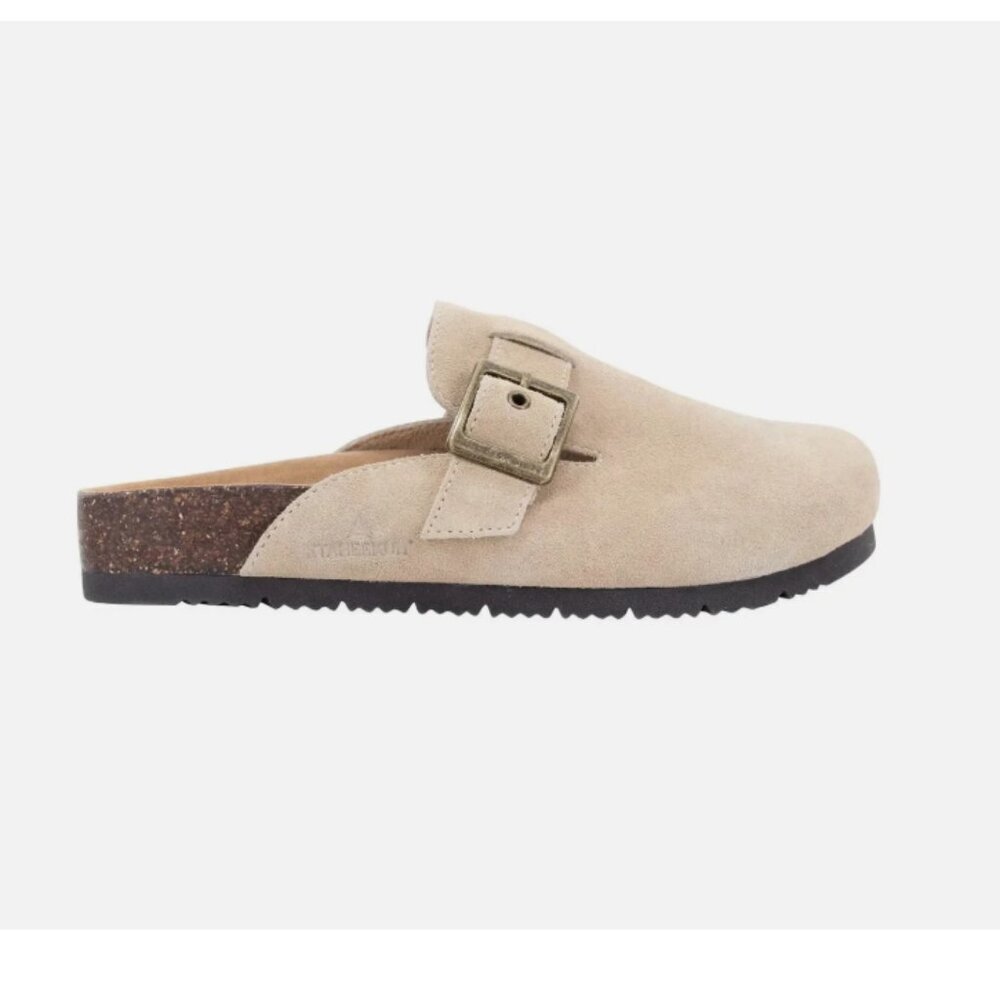 NEW Staheekum Women's Clogs Shoes Buckle Water Repellent Slip On Tan - Picture 3 of 6